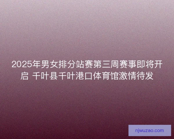 2025年男女排分站赛第三周赛事即将开启 千叶县千叶港口体育馆激情待发