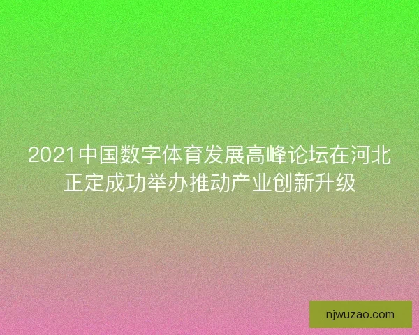 2021中国数字体育发展高峰论坛在河北正定成功举办推动产业创新升级 2021中国数字体育发展高峰论坛在河北正定成功举办推动产业创新升级