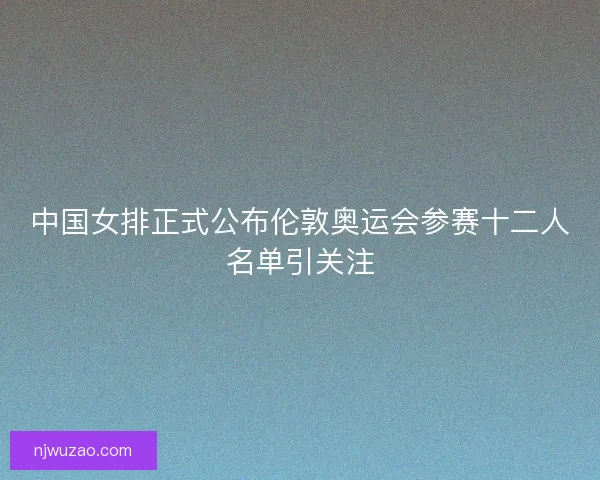 中国女排正式公布伦敦奥运会参赛十二人名单引关注