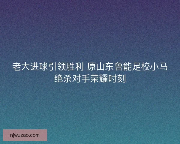 老大进球引领胜利 原山东鲁能足校小马绝杀对手荣耀时刻